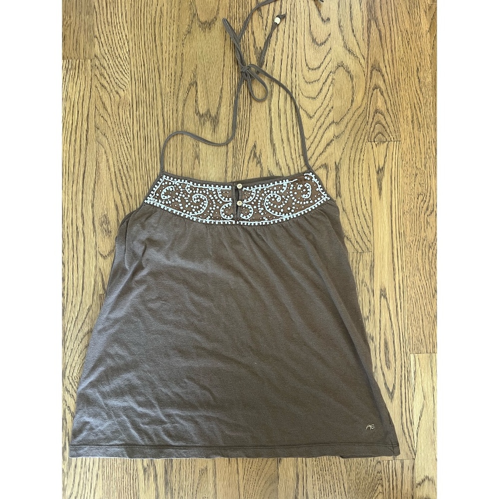 AE beaded halter top tank/blouse